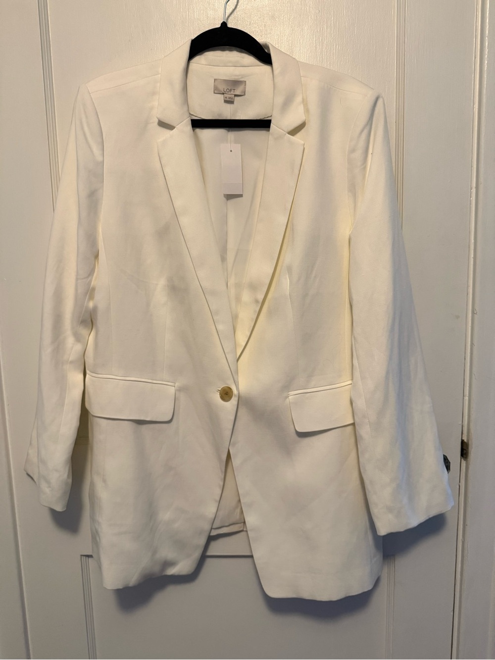 LOFT White Single-Button Tailored Blazer